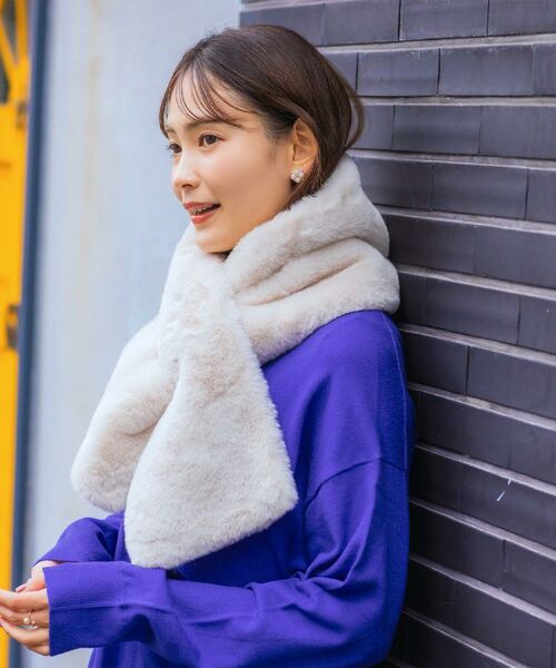 ITS'DEMO / イッツデモ マフラー・ショール・スヌード・ストール | 【手洗い可】ボリュームフェイクファーマフラー | 詳細2