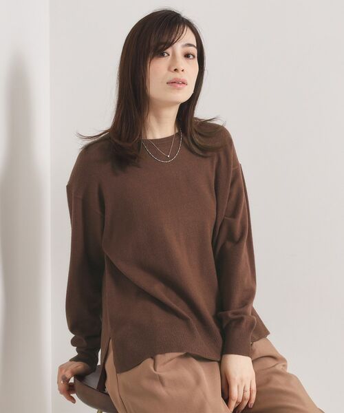 ITS'DEMO / イッツデモ ニット・セーター | クリーミータッチクルーネックニット(ブラウン(044))