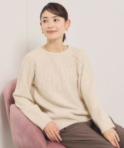 ITS'DEMO / イッツデモ ニット・セーター | 【手洗い可】求心柄ニット（ライトベージュ(051)）