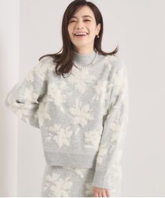 ITS'DEMO / イッツデモ ニット・セーター | 花柄フェザージャカードニット