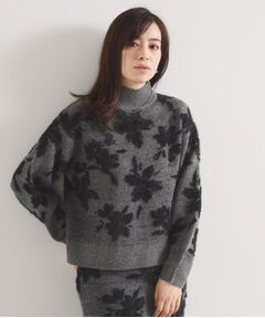 ITS'DEMO / イッツデモ ニット・セーター | 花柄フェザージャカードニット