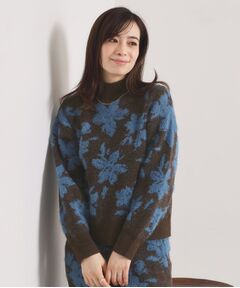 ITS'DEMO / イッツデモ ニット・セーター | 花柄フェザージャカードニット