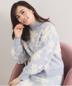 ITS'DEMO / イッツデモ ニット・セーター | 花柄フェザージャカードニット