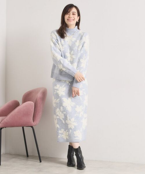 ITS'DEMO / イッツデモ ニット・セーター | 花柄フェザージャカードニット | 詳細10