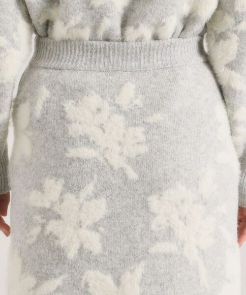 ITS'DEMO / イッツデモ ロング・マキシ丈スカート | 【手洗い可／セットアップ可】花柄フェザージャカードニットスカート | 詳細21