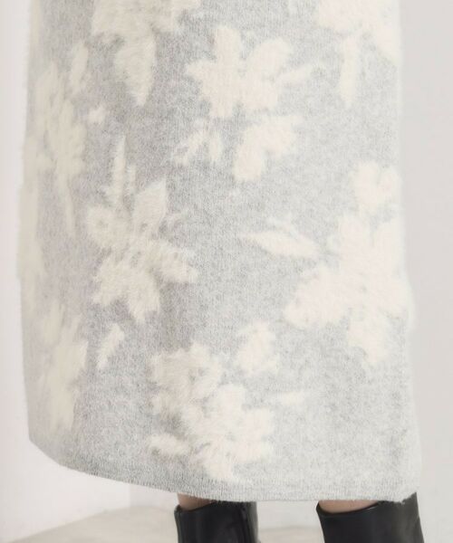 ITS'DEMO / イッツデモ ロング・マキシ丈スカート | 【手洗い可／セットアップ可】花柄フェザージャカードニットスカート | 詳細22