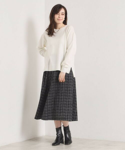 ITS'DEMO / イッツデモ スカート | 【手洗い可／セットアップ可】ツイード風プリントスカート | 詳細11