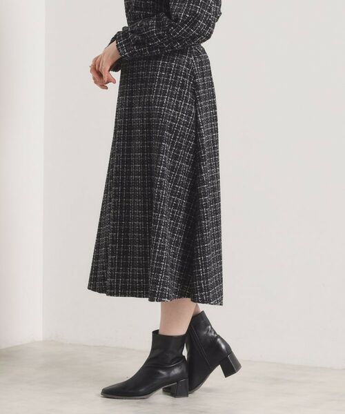 ITS'DEMO / イッツデモ スカート | 【手洗い可／セットアップ可】ツイード風プリントスカート | 詳細14