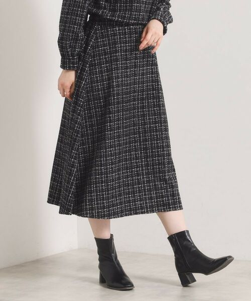 ITS'DEMO / イッツデモ スカート | 【手洗い可／セットアップ可】ツイード風プリントスカート | 詳細9