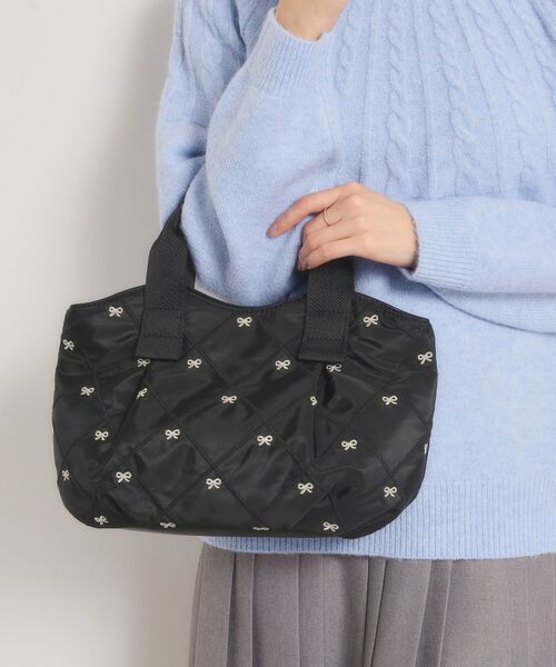 ITS'DEMO / イッツデモ トートバッグ | リボン刺繍ミニトート（ブラック(019)）