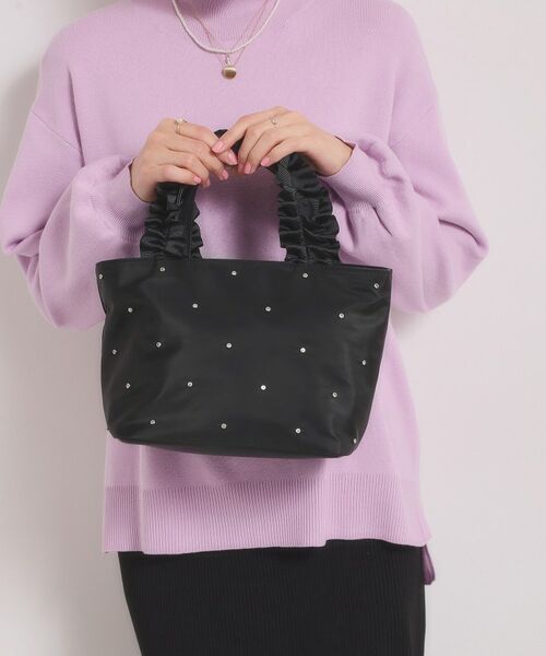 ITS'DEMO / イッツデモ トートバッグ | ジルコンフリル手トート（ブラック(019)）