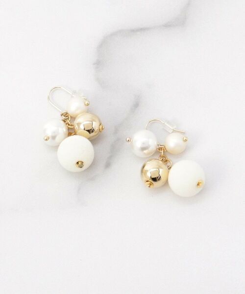 ITS'DEMO / イッツデモ ピアス・イヤリング | フロッキーパール調ジャラピアス | 詳細1