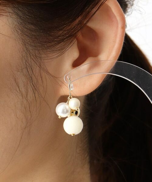 ITS'DEMO / イッツデモ ピアス・イヤリング | フロッキーパール調ジャラピアス | 詳細3