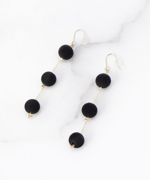 ITS'DEMO / イッツデモ ピアス・イヤリング | フロッキー３つ玉ツナギピアス（ブラック(019)）