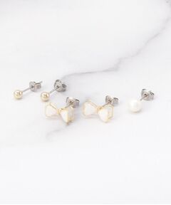 ITS'DEMO / イッツデモ ピアス・イヤリング | ５Ｐリボンセットピアス