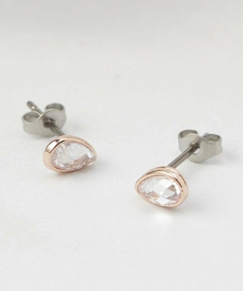 ITS'DEMO / イッツデモ ピアス・イヤリング | ドロップストーンピアス（ピンクゴールド(005)）