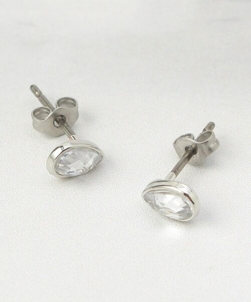 ITS'DEMO / イッツデモ ピアス・イヤリング | ドロップストーンピアス（シルバー(006)）