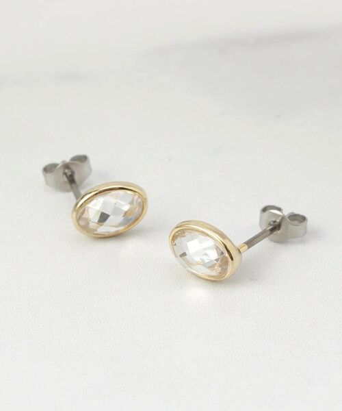 ITS'DEMO / イッツデモ ピアス・イヤリング | オーバルストーンピアス（ゴールド(007)）