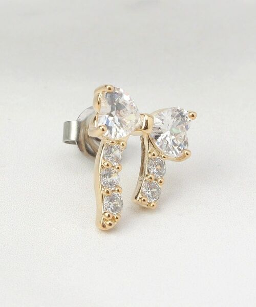 ITS'DEMO / イッツデモ ピアス・イヤリング | 足長リボンキュービックピアス | 詳細2