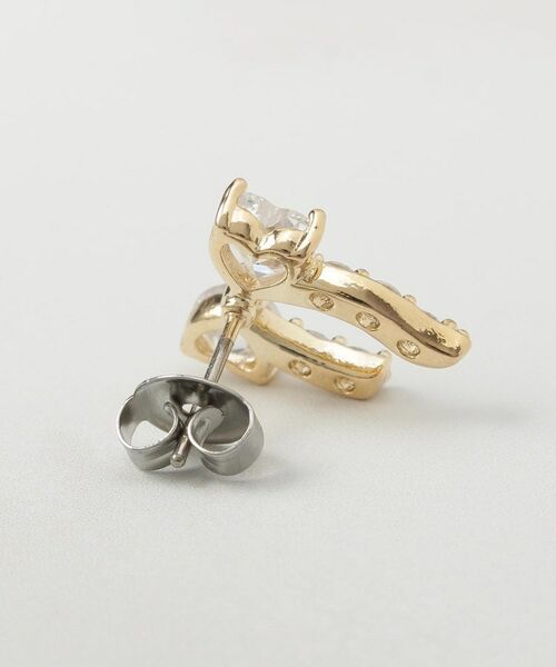 ITS'DEMO / イッツデモ ピアス・イヤリング | 足長リボンキュービックピアス | 詳細3