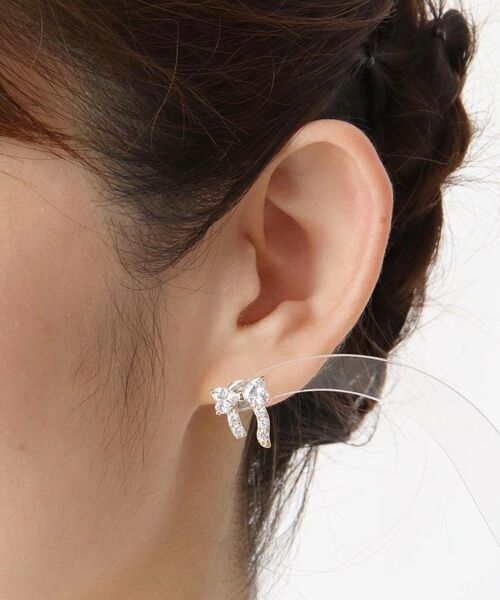 ITS'DEMO / イッツデモ ピアス・イヤリング | 足長リボンキュービックピアス | 詳細4