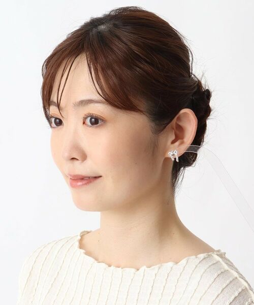 ITS'DEMO / イッツデモ ピアス・イヤリング | 足長リボンキュービックピアス | 詳細5