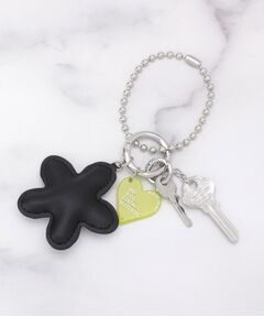 ITS'DEMO / イッツデモ キーホルダー・ストラップ | レザー調フラワーモチーフチャーム