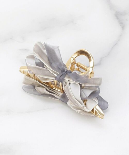 ITS'DEMO / イッツデモ ヘアアクセサリー | ベロアリボンバンス（グレー(012)）