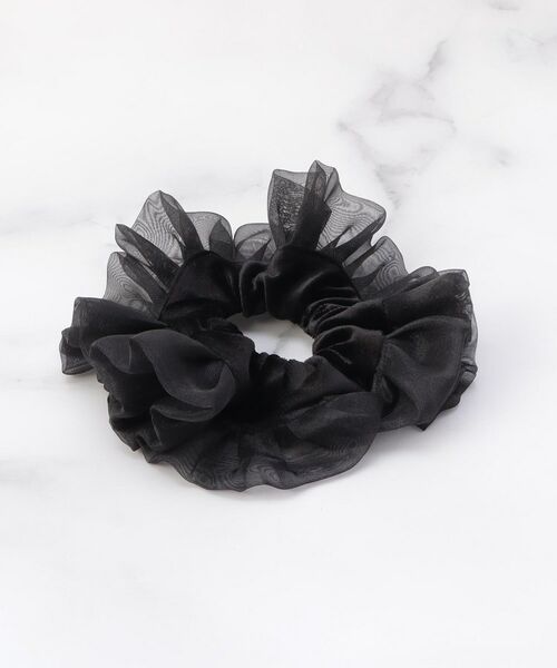 ITS'DEMO / イッツデモ ヘアアクセサリー | オーガンジーフリルシュシュ（ブラック(019)）