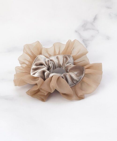 ITS'DEMO / イッツデモ ヘアアクセサリー | オーガンジーフリルシュシュ（ブラウン(040)）