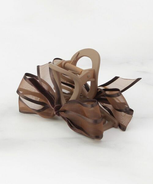 ITS'DEMO / イッツデモ ヘアアクセサリー | ベロア＆オーガンジーバンス（モカブラウン(042)）