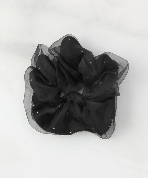 ITS'DEMO / イッツデモ ヘアアクセサリー | 金つぶサテンシアーシュシュ（ブラック(019)）