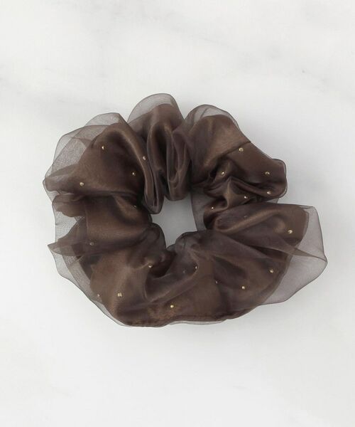 ITS'DEMO / イッツデモ ヘアアクセサリー | 金つぶサテンシアーシュシュ（モカブラウン(042)）