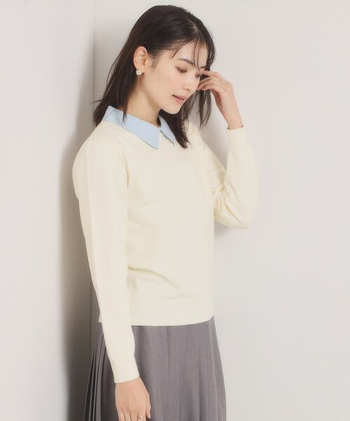 ITS'DEMO / イッツデモ ニット・セーター | 【手洗い可】シャツ襟付きニット | 詳細1