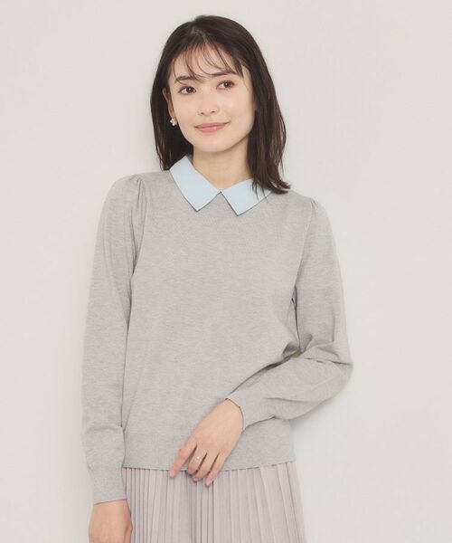 ITS'DEMO / イッツデモ ニット・セーター | 【手洗い可】シャツ襟付きニット（グレー(012)）