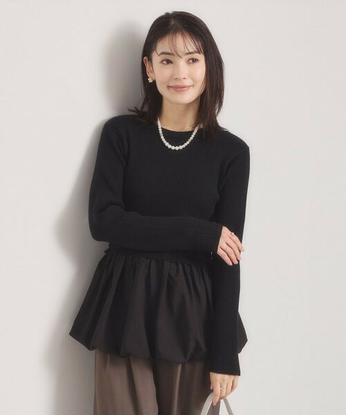 ITS'DEMO / イッツデモ ニット・セーター | 【手洗い可】裾バルーンドッキングニット | 詳細1