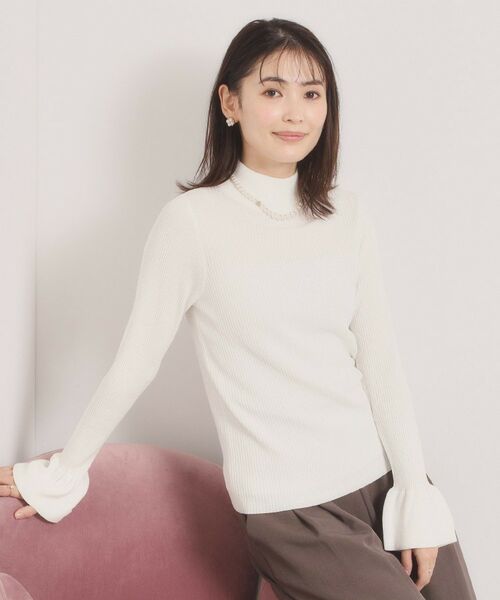 ITS'DEMO / イッツデモ ニット・セーター | 【手洗い可】スパンコールリブニット（オフホワイト(003)）