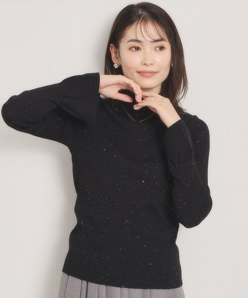 ITS'DEMO / イッツデモ ニット・セーター | 【手洗い可】スパンコールリブニット（ブラック(019)）