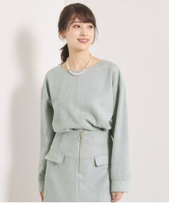 ITS'DEMO / イッツデモ カットソー | 【セットアップ可／手洗い可】カットスエードプルオーバー