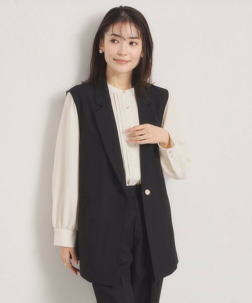 ITS'DEMO / イッツデモ ベスト | 【洗濯機OK／イージーケア】ツイルストレッチジレ（ブラック(019)）