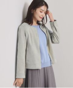 ITS'DEMO / イッツデモ ノーカラージャケット | カットスエードジャケット