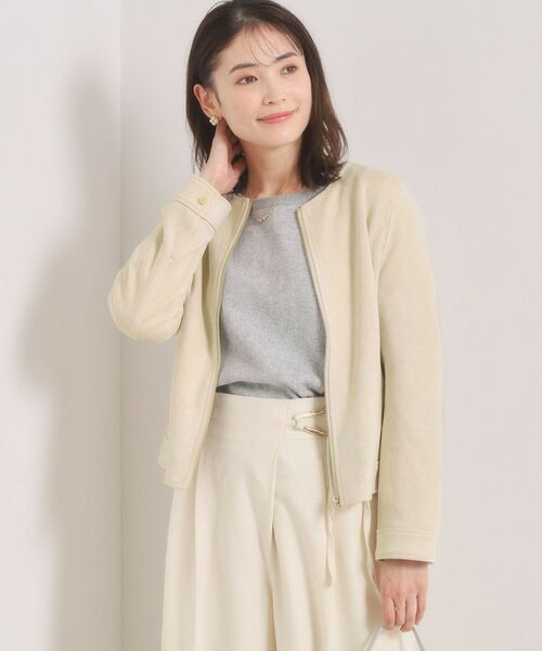 ITS'DEMO / イッツデモ ノーカラージャケット | カットスエードジャケット | 詳細1