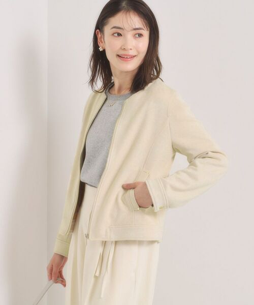 ITS'DEMO / イッツデモ ノーカラージャケット | カットスエードジャケット（アイボリー(004)）