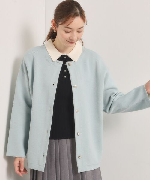 ITS'DEMO / イッツデモ カーディガン・ボレロ | 【手洗い可】Wフェイスニットコーディガン（サックスブルー(090)）