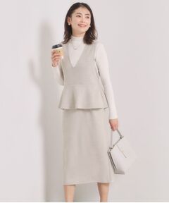 ITS'DEMO / イッツデモ ミニ丈・ひざ丈ワンピース | カットスエードジャンスカ