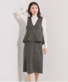 ITS'DEMO / イッツデモ ミニ丈・ひざ丈ワンピース | カットスエードジャンスカ