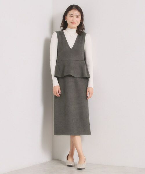 ITS'DEMO / イッツデモ ミニ丈・ひざ丈ワンピース | カットスエードジャンスカ | 詳細11