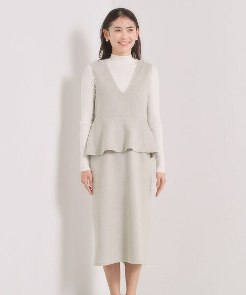 ITS'DEMO / イッツデモ ミニ丈・ひざ丈ワンピース | カットスエードジャンスカ | 詳細13