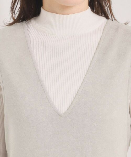 ITS'DEMO / イッツデモ ミニ丈・ひざ丈ワンピース | カットスエードジャンスカ | 詳細16