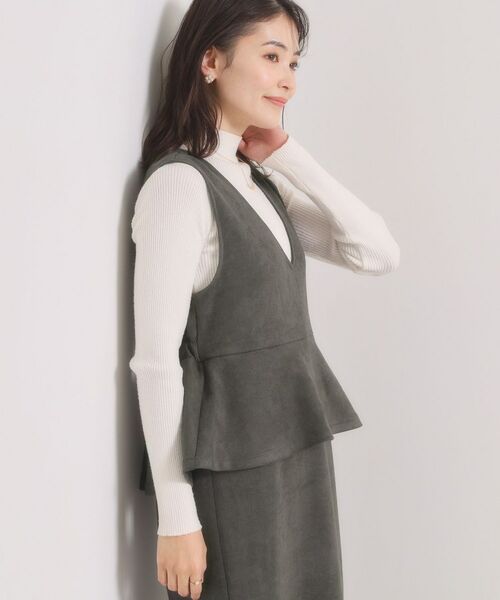 ITS'DEMO / イッツデモ ミニ丈・ひざ丈ワンピース | カットスエードジャンスカ | 詳細9